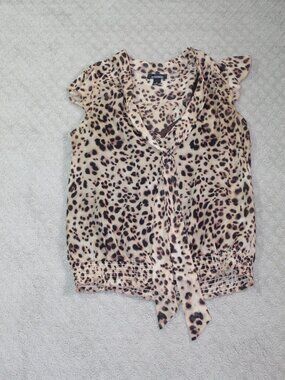 B Design Size S Cheetah Print Sleeveless with Built-in Tank Top Liner